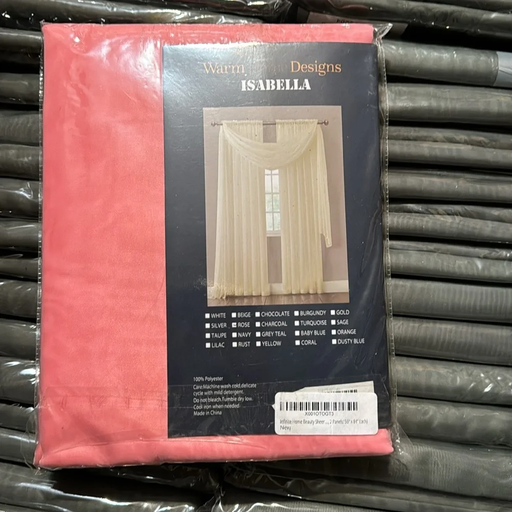 Isabella Rose sheer 2 window panels